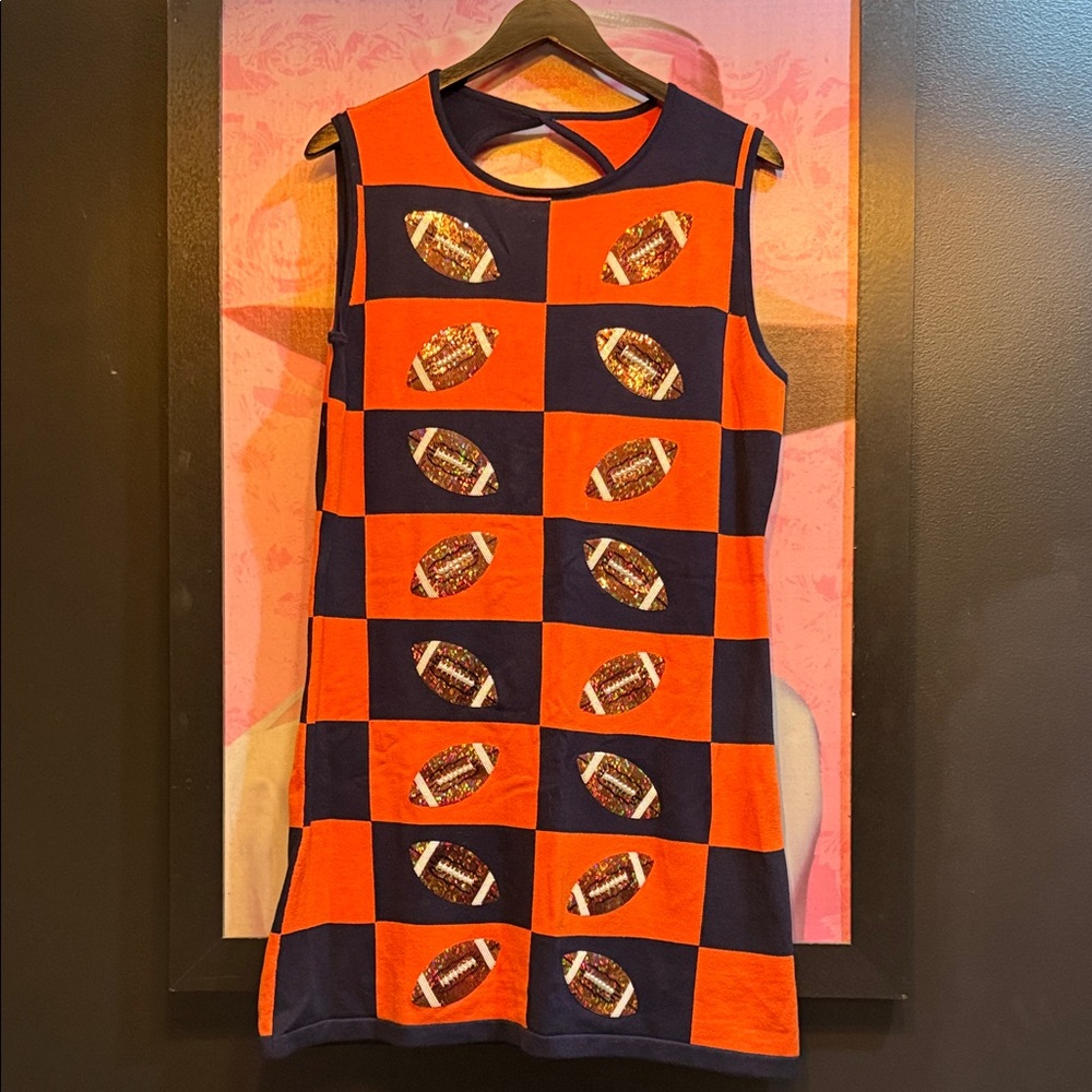 QOS NEW! Orange/Navy Football Dress Size: XXL